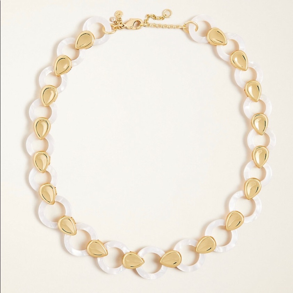 Ann Taylor White Tortoiseshell Statement Necklace